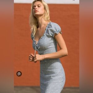 Reformation klara polka dot linen dress 6